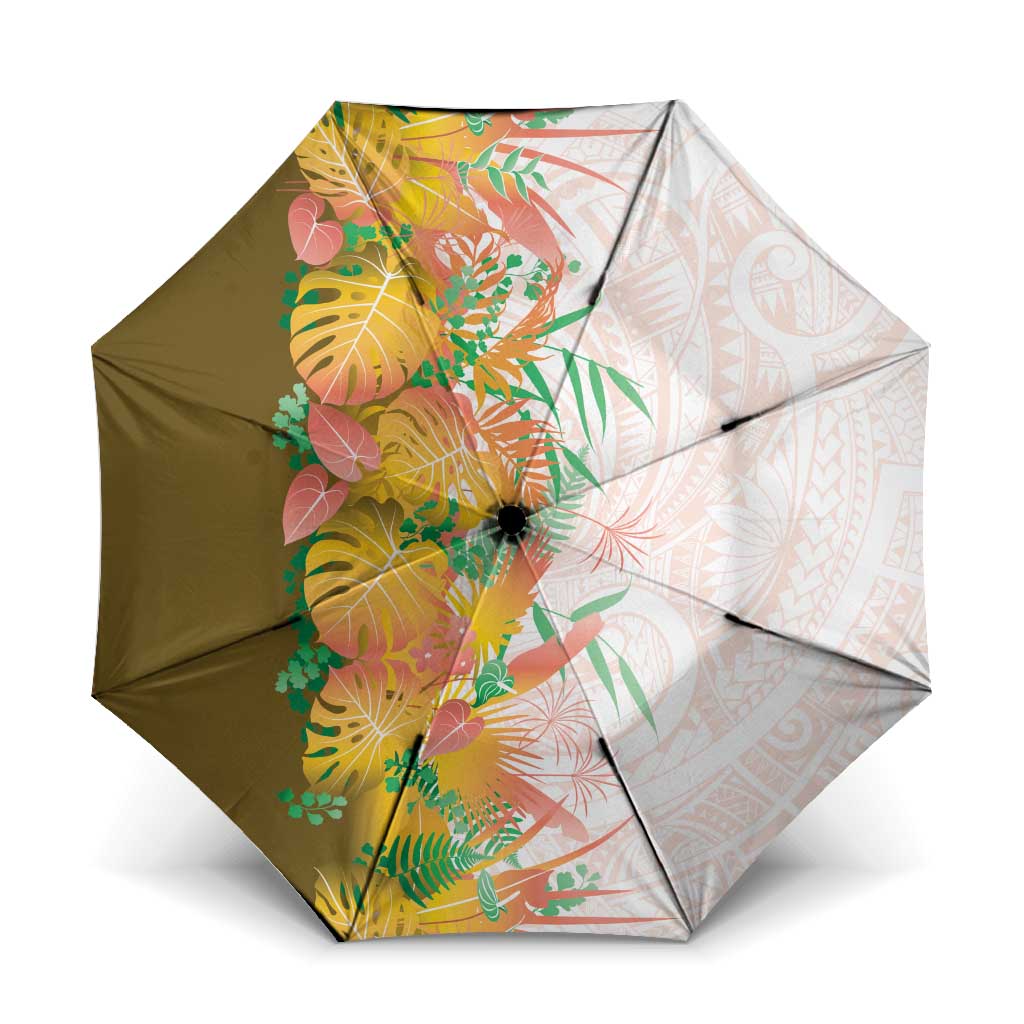 Hawaii Tropical Plant Lenalena Umbrella Vibrant Polynesian Pattern