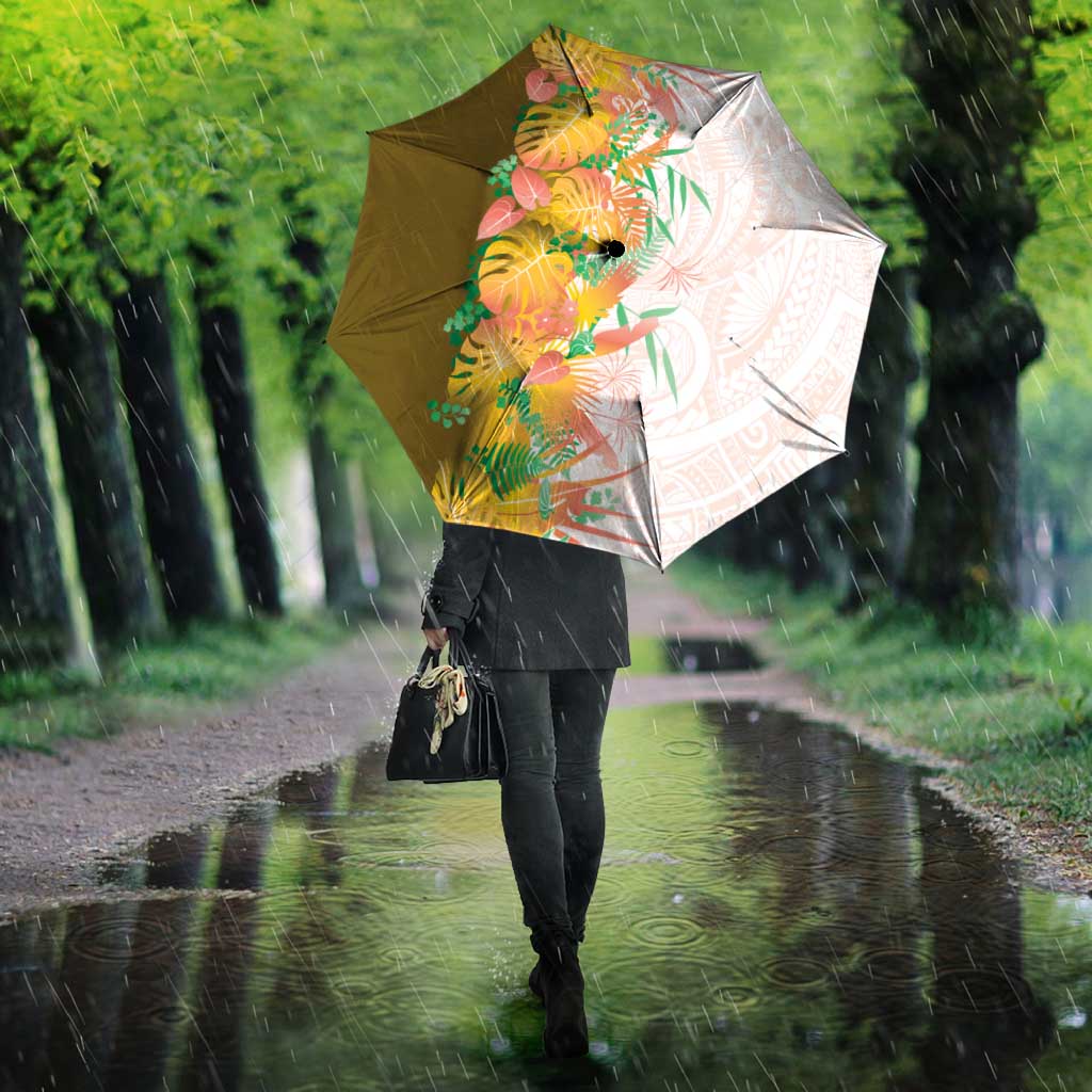 Hawaii Tropical Plant Lenalena Umbrella Vibrant Polynesian Pattern