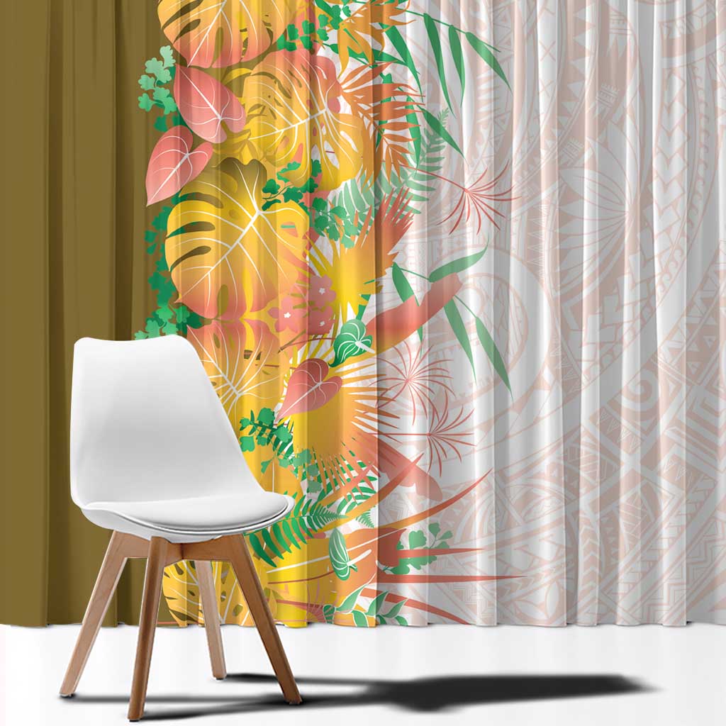 Hawaii Tropical Plant Lenalena Window Curtain Vibrant Polynesian Pattern