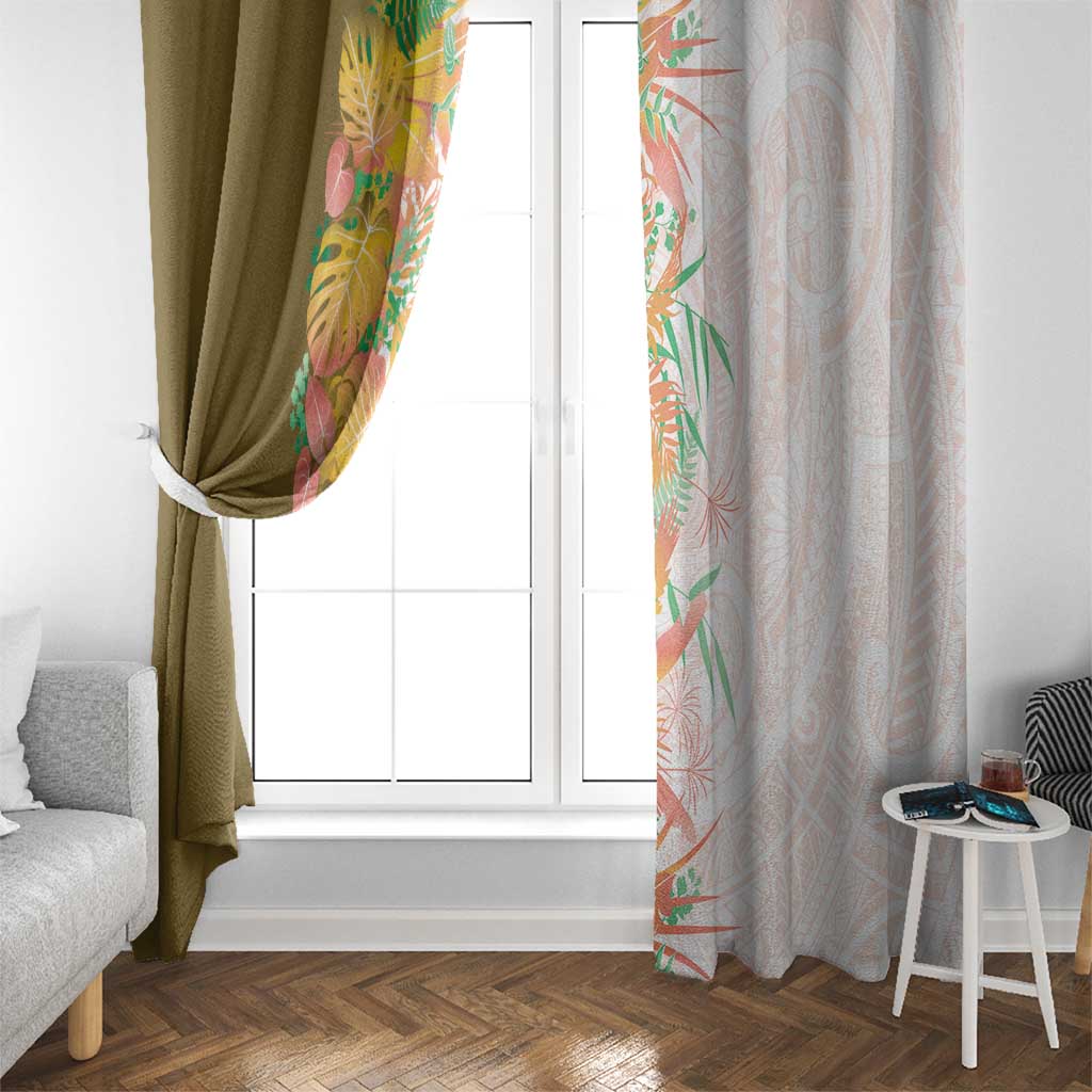 Hawaii Tropical Plant Lenalena Window Curtain Vibrant Polynesian Pattern