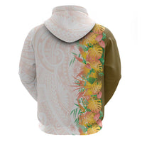 Hawaii Tropical Plant Lenalena Zip Hoodie Vibrant Polynesian Pattern