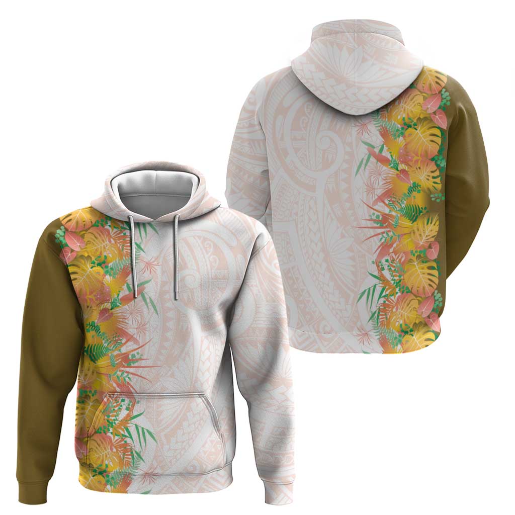 Hawaii Tropical Plant Lenalena Zip Hoodie Vibrant Polynesian Pattern