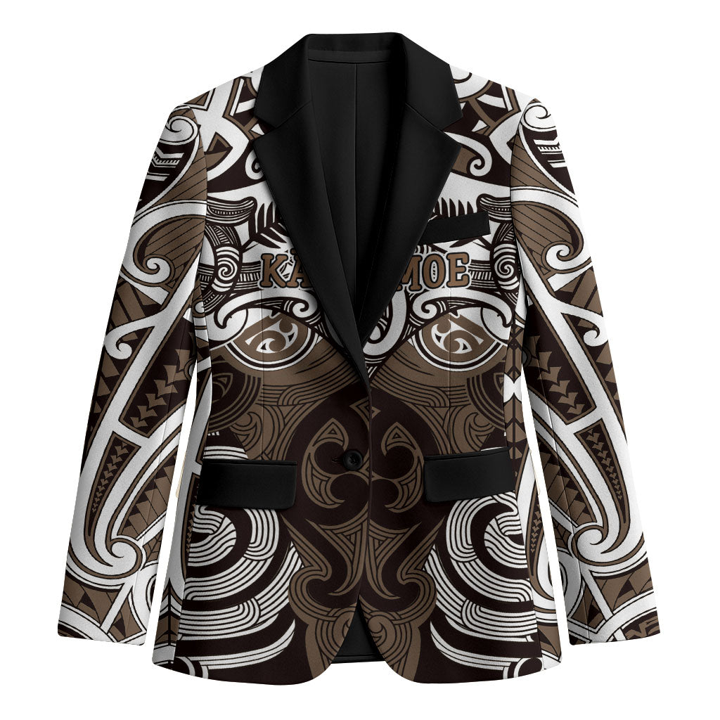 Personalised Maori Kati Mamoe Blazer Silver Fern Kowhaiwhai Art