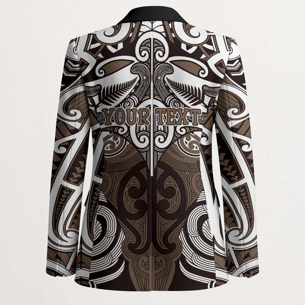 Personalised Maori Kati Mamoe Blazer Silver Fern Kowhaiwhai Art