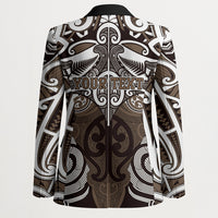 Personalised Maori Kati Mamoe Blazer Silver Fern Kowhaiwhai Art