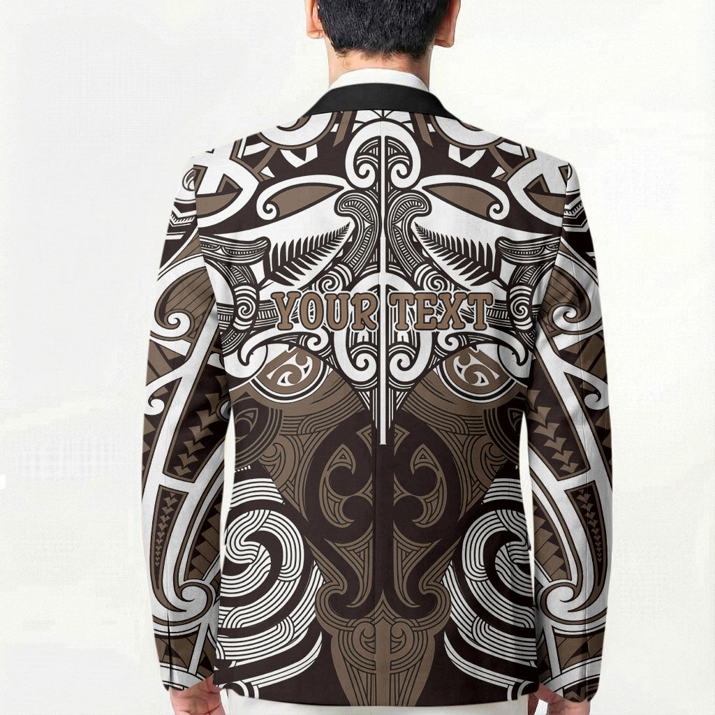 Personalised Maori Kati Mamoe Blazer Silver Fern Kowhaiwhai Art