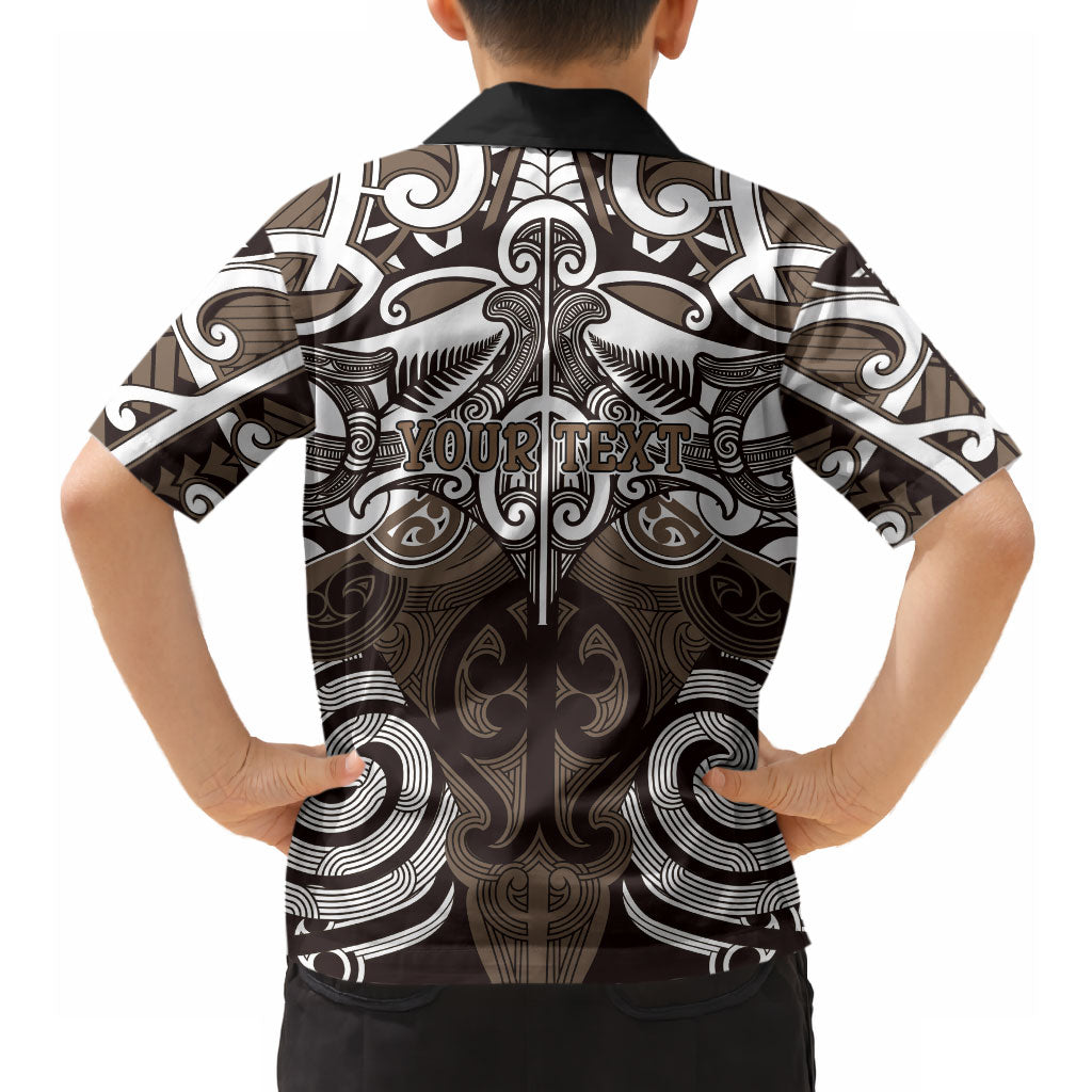 Personalised Maori Kati Mamoe Hawaiian Shirt Silver Fern Kowhaiwhai Art LT01 - Polynesian Pride