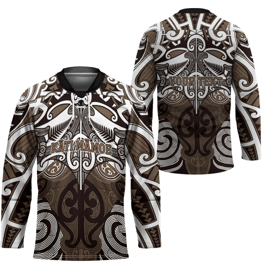 Personalised Maori Kati Mamoe Hockey Jersey Silver Fern Kowhaiwhai Art LT01 - Polynesian Pride