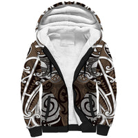Personalised Maori Kati Mamoe Sherpa Hoodie Silver Fern Kowhaiwhai Art