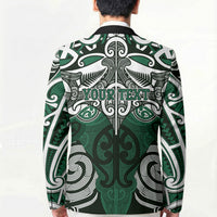 Personalised Maori Ngai Tahu Blazer Silver Fern Kowhaiwhai Art