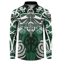Personalised Maori Ngai Tahu Button Sweatshirt Silver Fern Kowhaiwhai Art