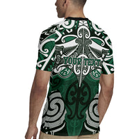 Personalised Maori Ngai Tahu Rugby Jersey Silver Fern Kowhaiwhai Art