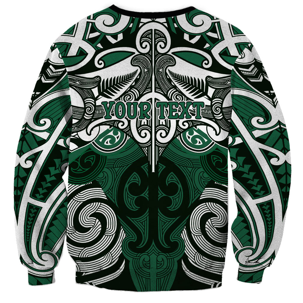 Personalised Maori Ngai Tahu Sweatshirt Silver Fern Kowhaiwhai Art