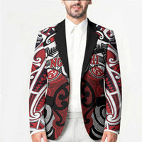 Personalised Maori Ngapuhi Blazer Silver Fern Kowhaiwhai Art