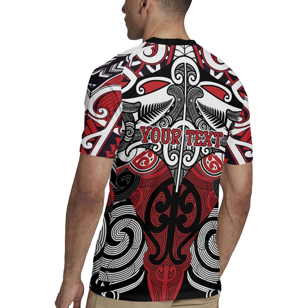 Personalised Maori Ngapuhi Rugby Jersey Silver Fern Kowhaiwhai Art