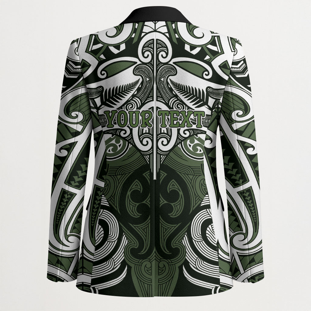 Personalised Maori Ngati Awa Blazer Silver Fern Kowhaiwhai Art