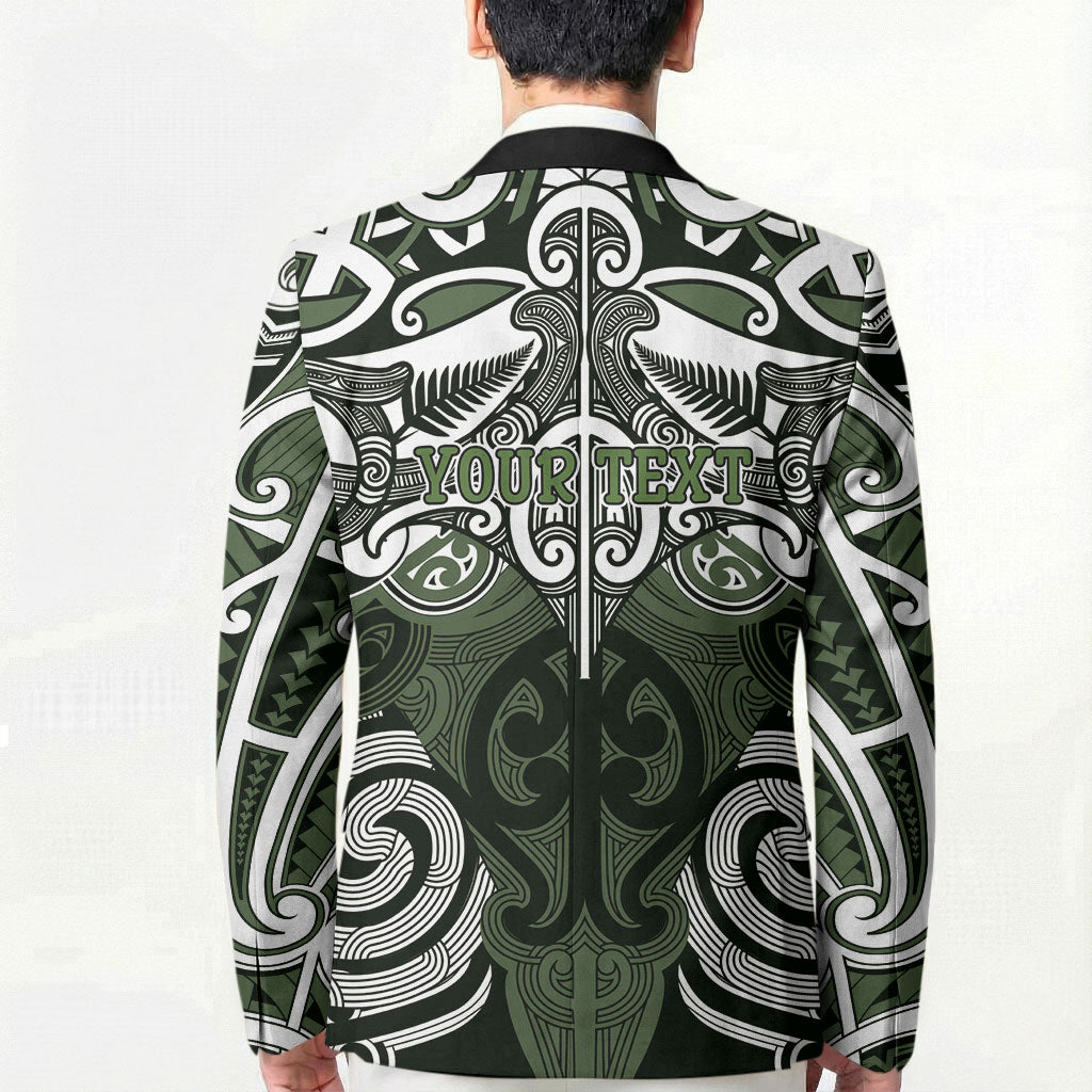 Personalised Maori Ngati Awa Blazer Silver Fern Kowhaiwhai Art