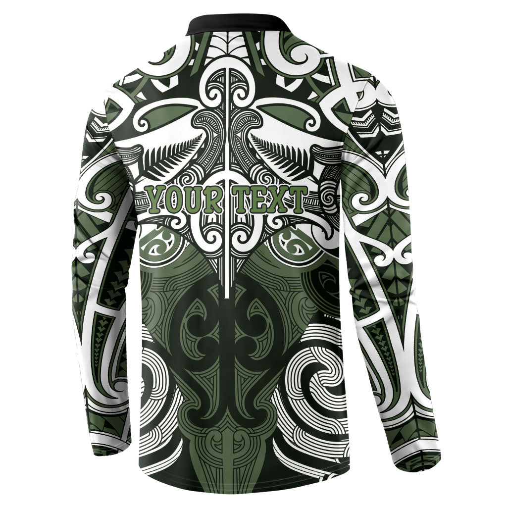 Personalised Maori Ngati Awa Button Sweatshirt Silver Fern Kowhaiwhai Art