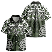 Personalised Maori Ngati Awa Kid Hawaiian Shirt Silver Fern Kowhaiwhai Art