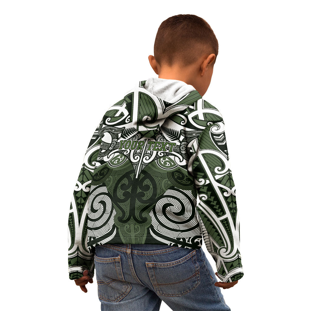 Personalised Maori Ngati Awa Kid Hoodie Silver Fern Kowhaiwhai Art LT01 - Polynesian Pride