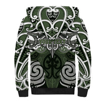 Personalised Maori Ngati Awa Sherpa Hoodie Silver Fern Kowhaiwhai Art