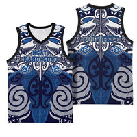 Personalised Maori Ngati Kahungunu Basketball Jersey Silver Fern Kowhaiwhai Art