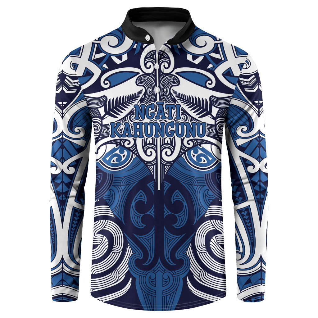 Personalised Maori Ngati Kahungunu Button Sweatshirt Silver Fern Kowhaiwhai Art