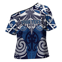 Personalised Maori Ngati Kahungunu Cross Shoulder Shirt Silver Fern Kowhaiwhai Art