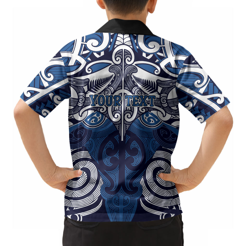 Personalised Maori Ngati Kahungunu Hawaiian Shirt Silver Fern Kowhaiwhai Art