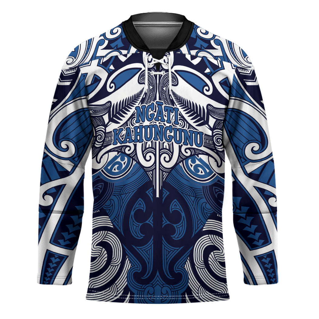Personalised Maori Ngati Kahungunu Hockey Jersey Silver Fern Kowhaiwhai Art