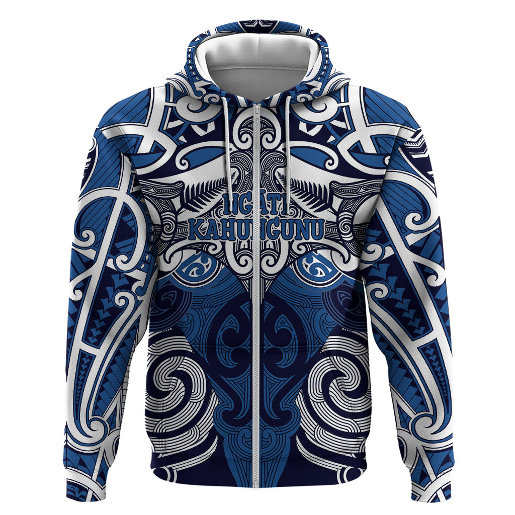 Personalised Maori Ngati Kahungunu Hoodie Silver Fern Kowhaiwhai Art