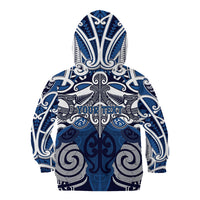 Personalised Maori Ngati Kahungunu Kid Hoodie Silver Fern Kowhaiwhai Art