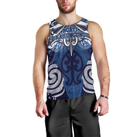 Personalised Maori Ngati Kahungunu Men Tank Top Silver Fern Kowhaiwhai Art LT01 - Polynesian Pride