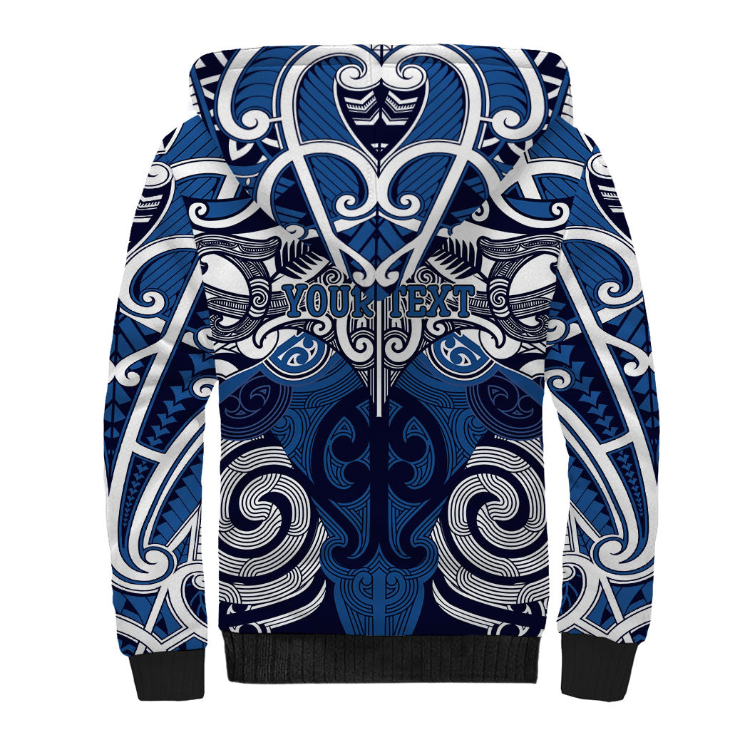 Personalised Maori Ngati Kahungunu Sherpa Hoodie Silver Fern Kowhaiwhai Art