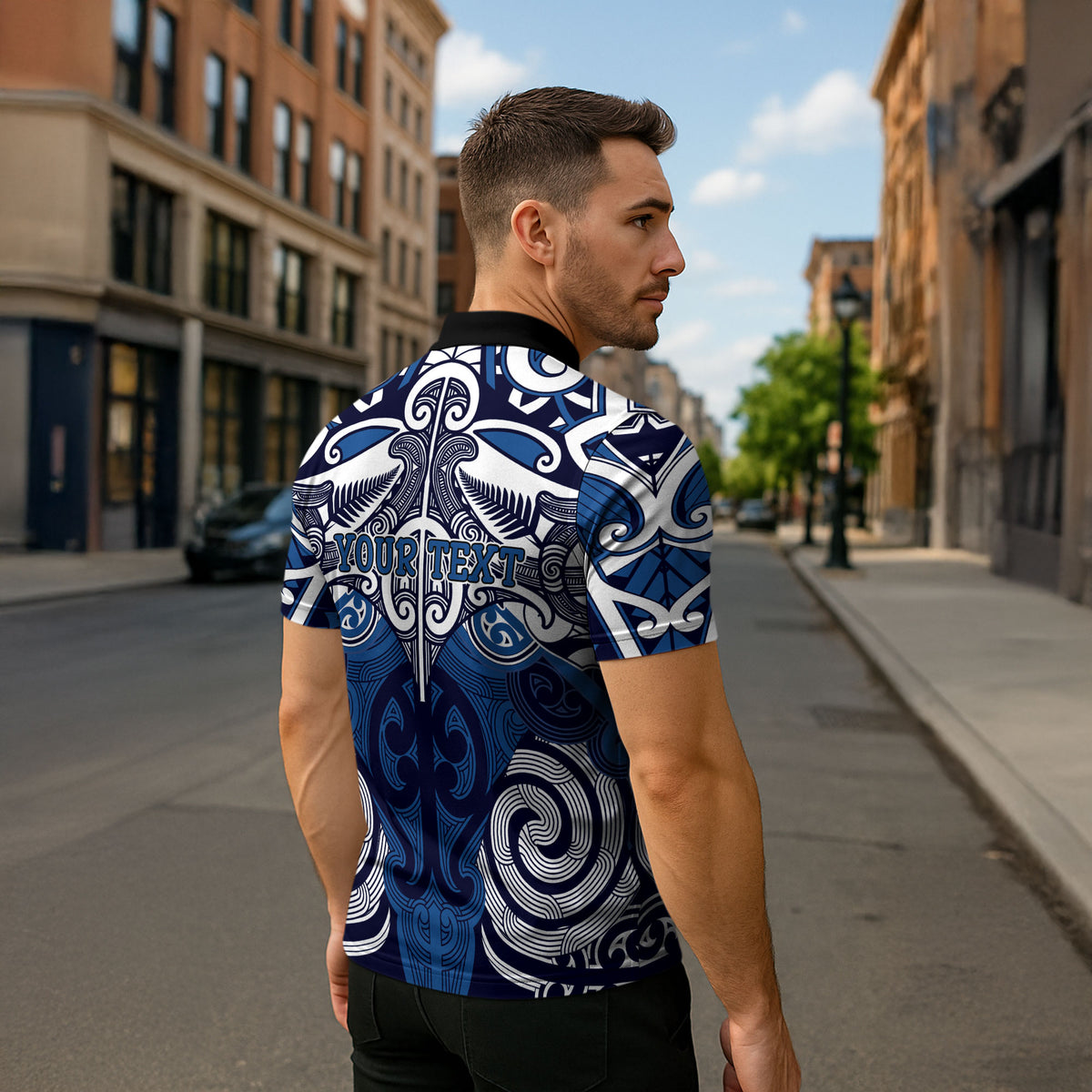 Personalised Maori Ngati Kahungunu Zipper Polo Shirt Silver Fern Kowhaiwhai Art