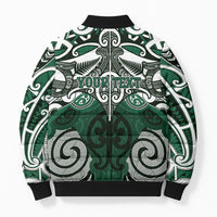 Personalised Maori Ngati Maniapoto Bomber Puffer Jacket Silver Fern Kowhaiwhai Art