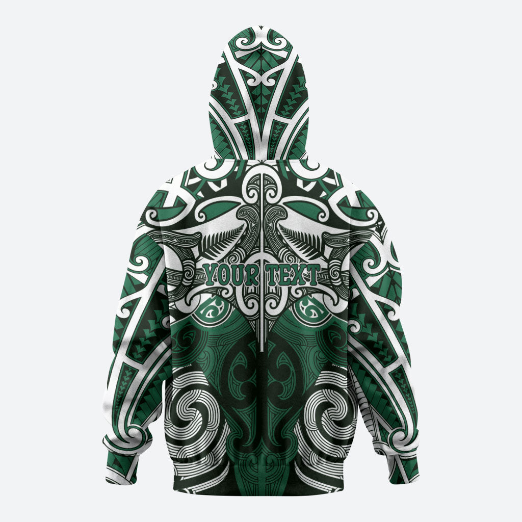 Personalised Maori Ngati Maniapoto Hoodie Silver Fern Kowhaiwhai Art