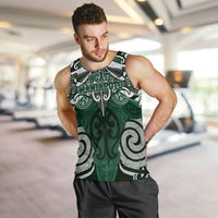 Personalised Maori Ngati Maniapoto Men Tank Top Silver Fern Kowhaiwhai Art