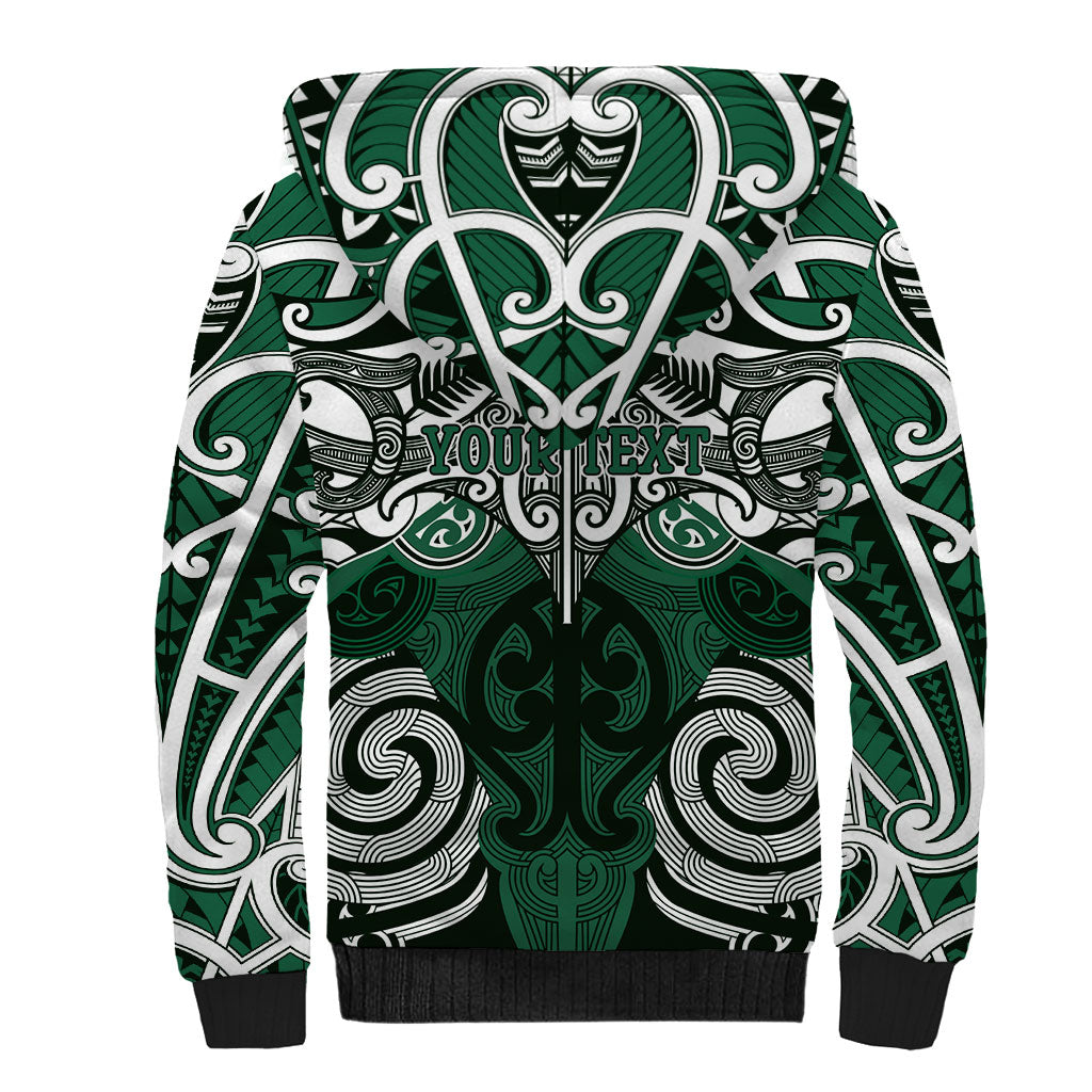Personalised Maori Ngati Maniapoto Sherpa Hoodie Silver Fern Kowhaiwhai Art LT01 - Polynesian Pride