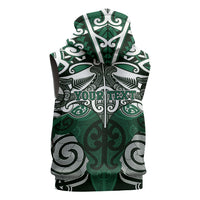Personalised Maori Ngati Maniapoto Sleeveless Zip Hoodie Silver Fern Kowhaiwhai Art LT01 - Polynesian Pride