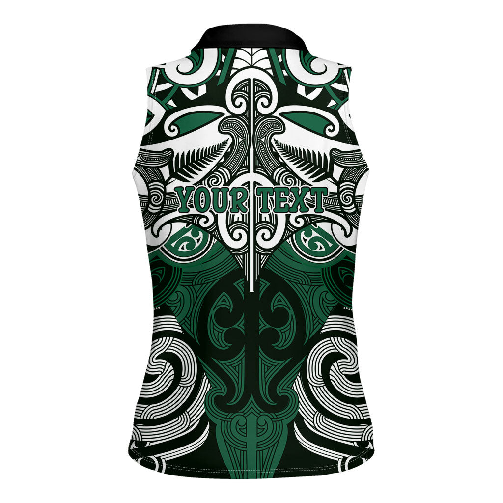 Personalised Maori Ngati Maniapoto Women Sleeveless Polo Shirt Silver Fern Kowhaiwhai Art LT01 - Polynesian Pride