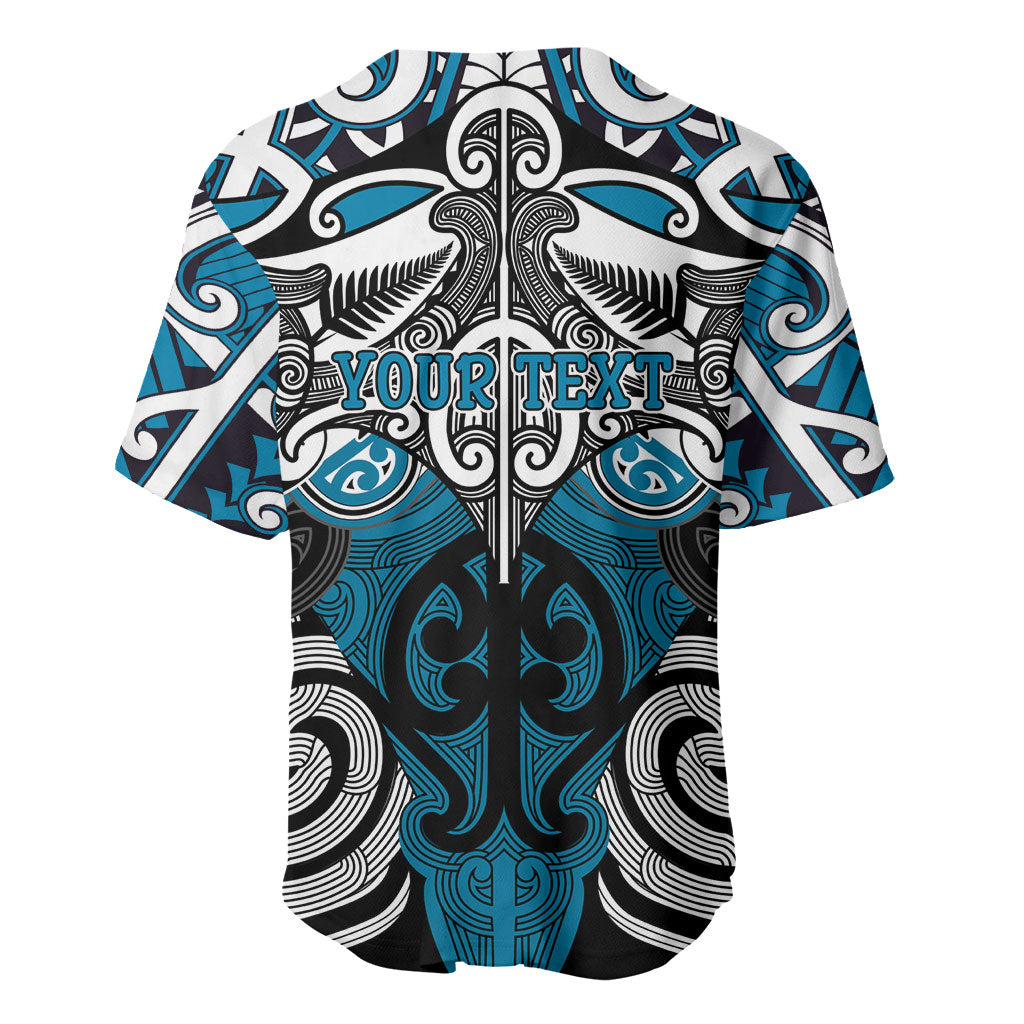 Personalised Maori Ngati Porou Baseball Jersey Silver Fern Kowhaiwhai Art LT01 - Polynesian Pride