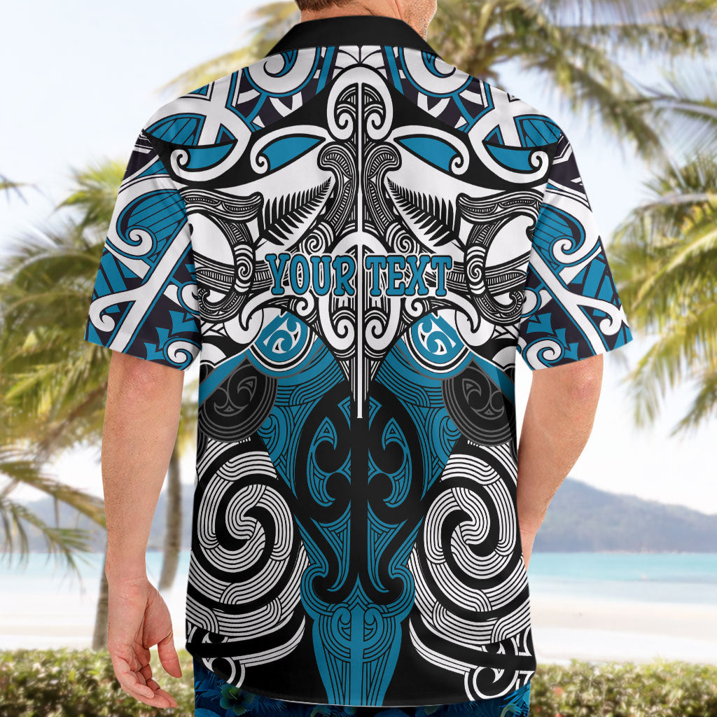 Personalised Maori Ngati Porou Hawaiian Shirt Silver Fern Kowhaiwhai Art