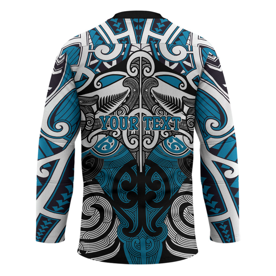 Personalised Maori Ngati Porou Hockey Jersey Silver Fern Kowhaiwhai Art