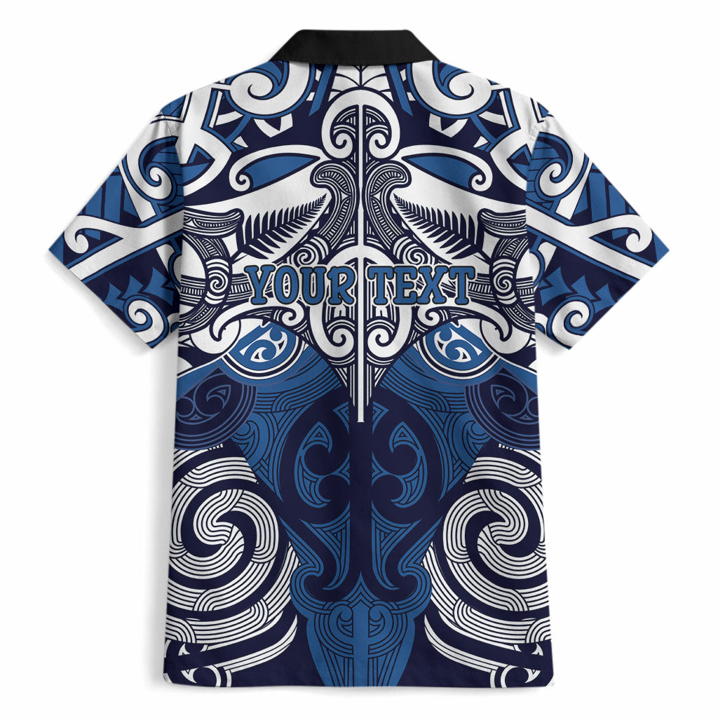 Personalised Maori Ngati Tuwharetoa Hawaiian Shirt Silver Fern Kowhaiwhai Art