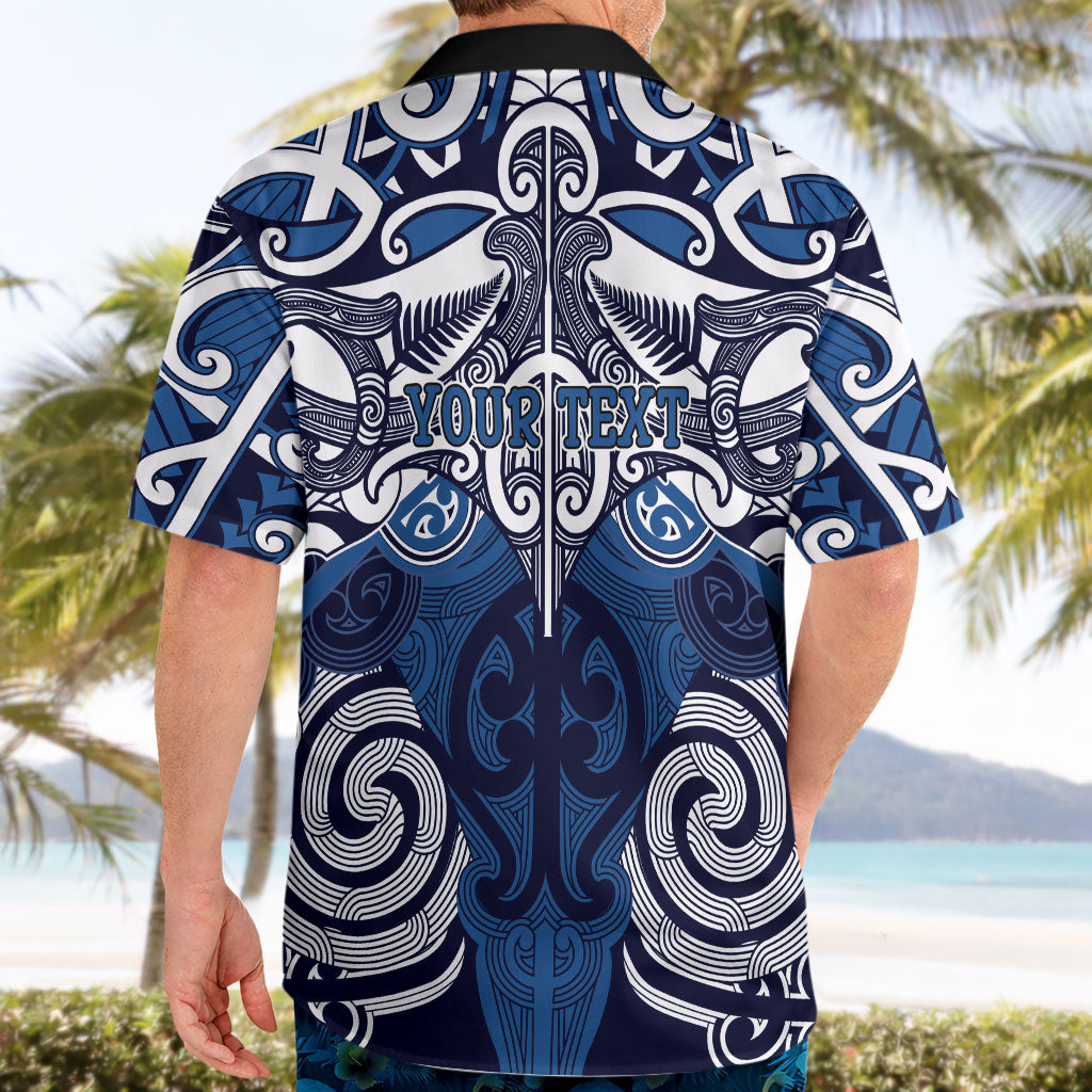 Personalised Maori Ngati Tuwharetoa Hawaiian Shirt Silver Fern Kowhaiwhai Art