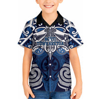 Personalised Maori Ngati Tuwharetoa Hawaiian Shirt Silver Fern Kowhaiwhai Art