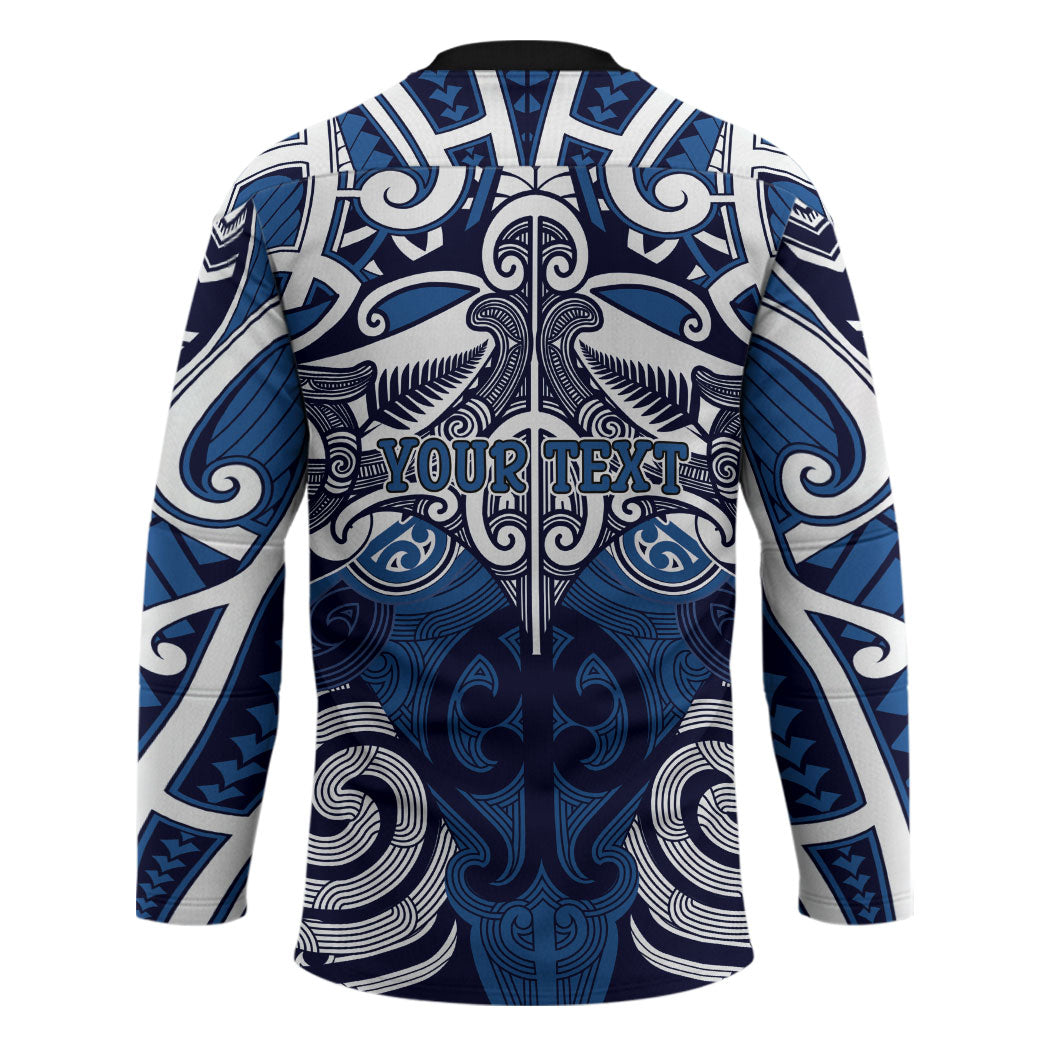 Personalised Maori Ngati Tuwharetoa Hockey Jersey Silver Fern Kowhaiwhai Art