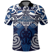Personalised Maori Ngati Tuwharetoa Polo Shirt Silver Fern Kowhaiwhai Art
