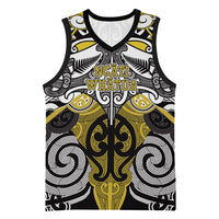 Personalised Maori Ngati Whatua Basketball Jersey Silver Fern Kowhaiwhai Art